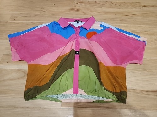 Bad Birdie Woman’s Range Crop Polo Golf 90’s Retro Inspired Size XL Euc