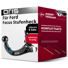 Für Focus Stufenheck IV HM (Oris) Anhängerkupplung abnehmbar + E-Satz 13pol