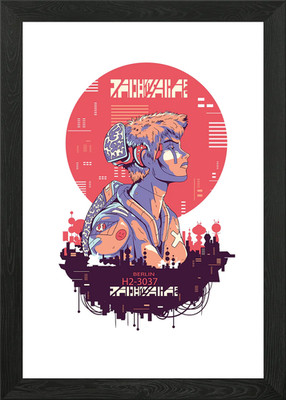 Punk Girl Scifi Cyber Gerahmtes Wandbild Poster Leinwandbild Bild