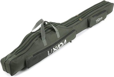 Lixada Angelrutentasche Faltbar 150 cm Oxford 420D Outdoor Angelrute Tragetasch
