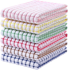 Cotton 6 Pack Terry Kitchen Towels, 16 X 25 Inches Super Soft and Absorbent Di