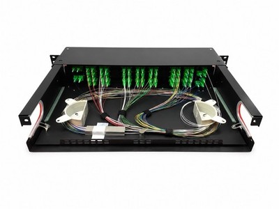 2RU Rack Mount Fiber Optic 2x32 SC / APC Splitter Panel