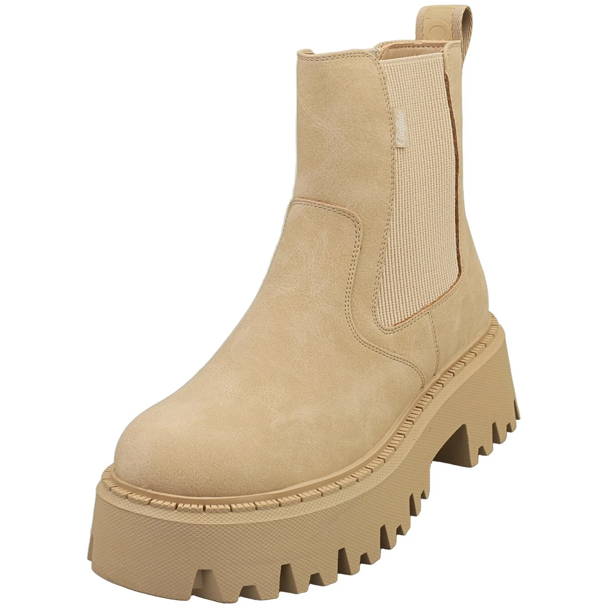 Bottes Plates Buffalo Femme Modèle 1339-14 Marron, Taille 38 EU, Cuir - Fabrication 2025