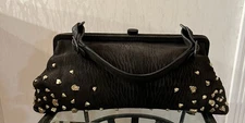 Bottega Veneta Black Suede Bag W/Gold Flecks