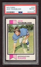 1973 Topps Football #343 Jack Youngblood RC Rookie PSA 8 Los Angeles Rams HOF