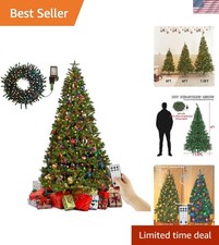 Elegant 6ft Artificial Christmas Tree with 300 LED Lights  Remote Control