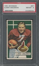 1951 Bowman # 97 Elmer Angsman PSA 8