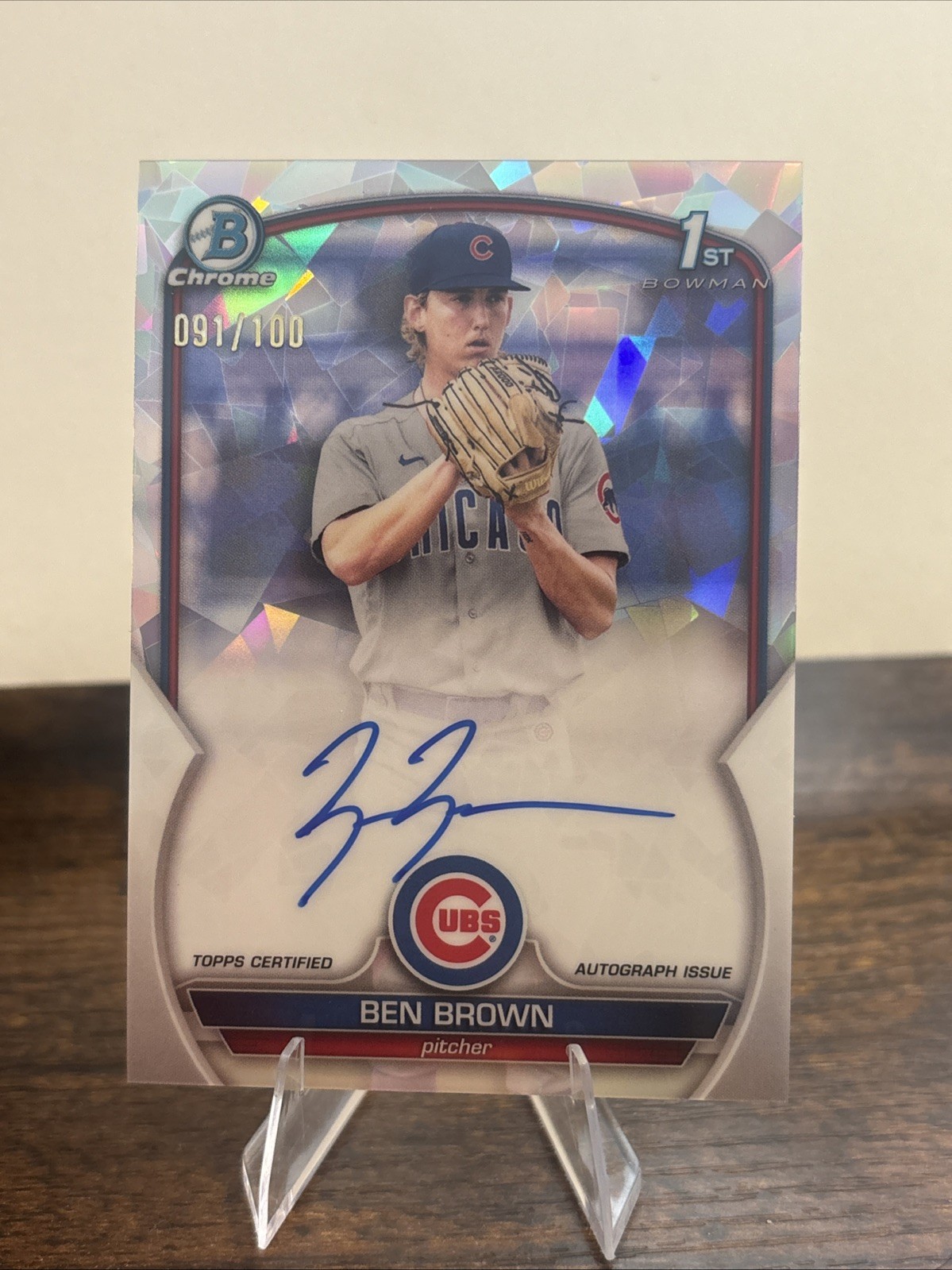 2023 Bowman - Chrome Autograph Ben Brown #CPA-BBN Atomic Refractor /100 (AU, RC)