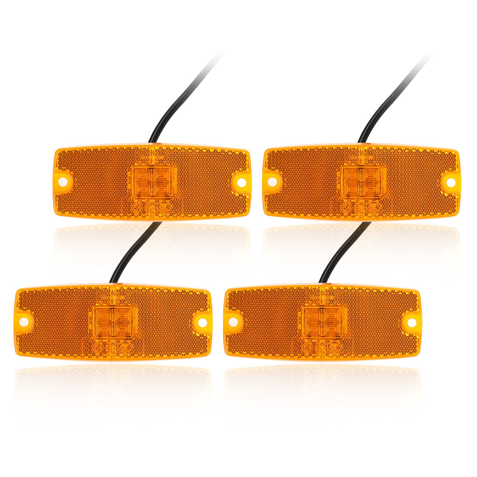 Qiping Set di 4 luci di Posizione LED 12v 24v fanali d'ingombro Giallo, (z4R)