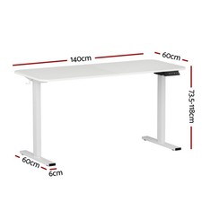 Artiss Electric Standing Desk 140cm Adjustable Height Motorised Home Office Desk — image 2