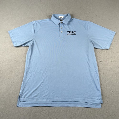 Peter Millar Sommer Comfort Poloshirt Herren XL hellblau wirklich Logo bestickt