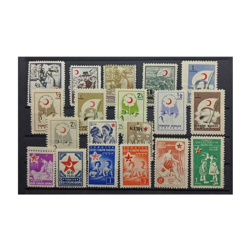 Turkey Red Cross Postage Stamps Collection, Mixed Designs & Denominations