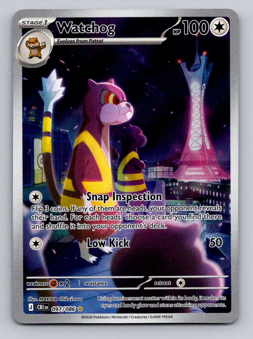 Watchog 097/086 Holo Illustration Rare Chaos Rising Pokemon Near Mint