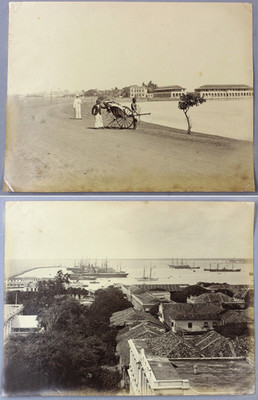 Ceylon ALBUMEN Fotografien - 1880er Jahre - Colombo Sri Lanka - Original Hafenansichten