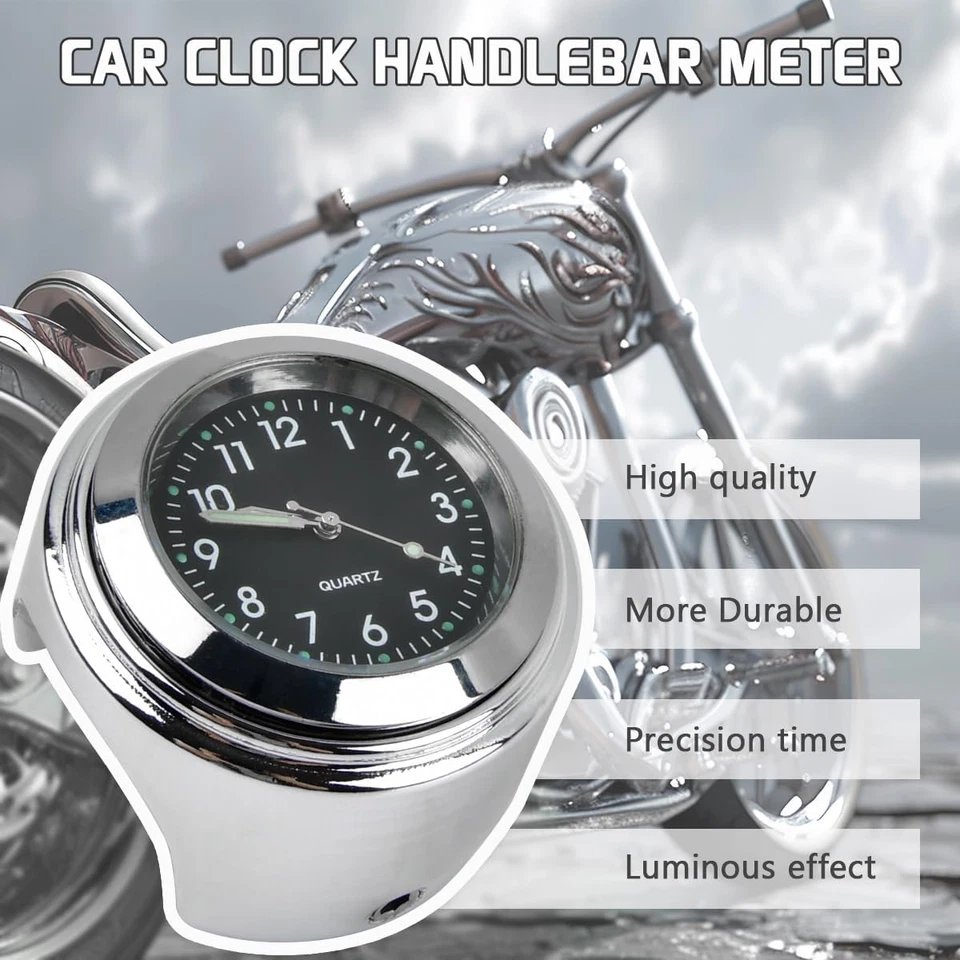 Orologio Da Manubrio Del Motociclo Lega Di Alluminio Orologio Da Moto Impermeabi - Immagine 4 di 4