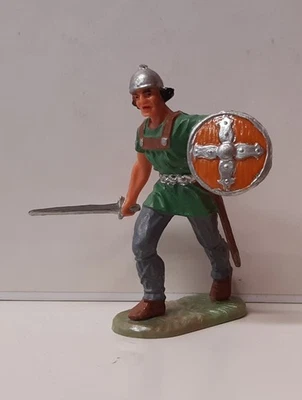 Soldat médiéval normand en plastique ELASTOLIN 8 cm (années 1960) - Photo 1/4
