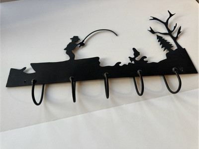 Alisa International Rustic Moose Wall Hook Rack Metal Lodge Cabin Decor 24''