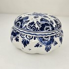 DELFTS BLUE Holland Covered Jar Candy Dish Vintage Hand Painted Ceramic — photo 9