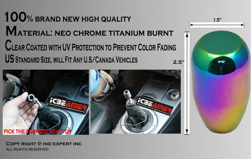 Алюминиевый неохромный рычаг переключения передач JDM в форме короткого дрейфа ручной автомобильный Q353 - Изображение 4 из 4