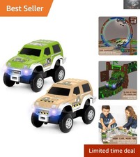 Instant Play Dino Jeep Set - 2 Pack Kids Race Cars for Exciting Adventures