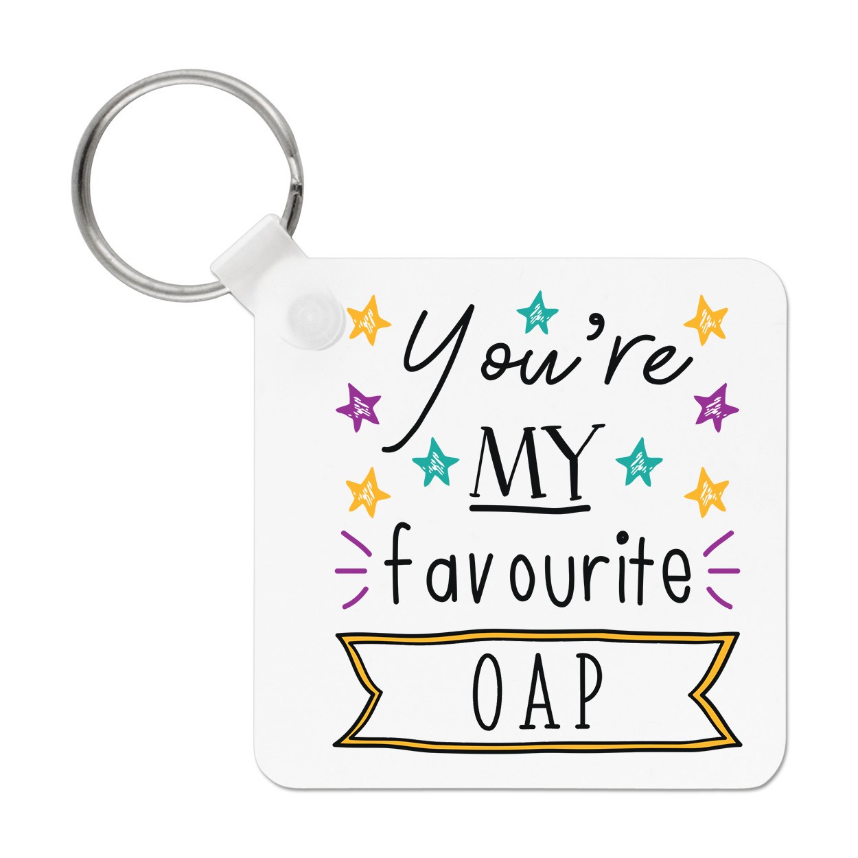 You're My Favourite OAP Stars Keyring Key Chain Funny Best Grandma Grandad