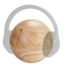 Geekria Wooden Sphere Headphone Stand, Headphone Wall Mount Headset Holder