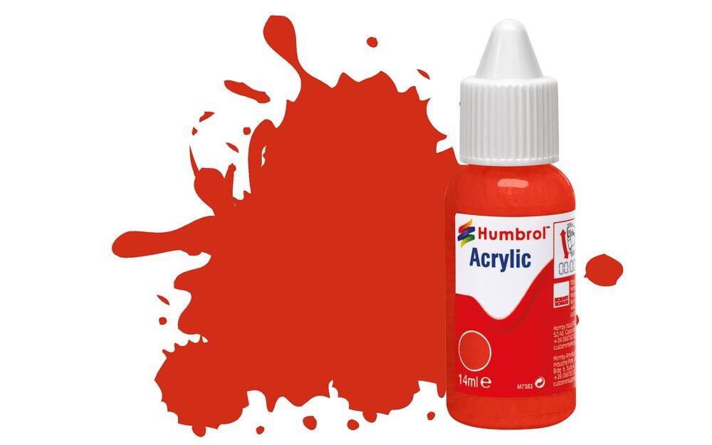 Humbrol DB0174 No.174 Signal Red Satin 14ml Acrylic Paint Dropper Bottle - Image 5