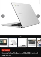 Samsung Galaxy 11in Celeron Chromebook 4GB RAM, 64GB Storage, Silver
