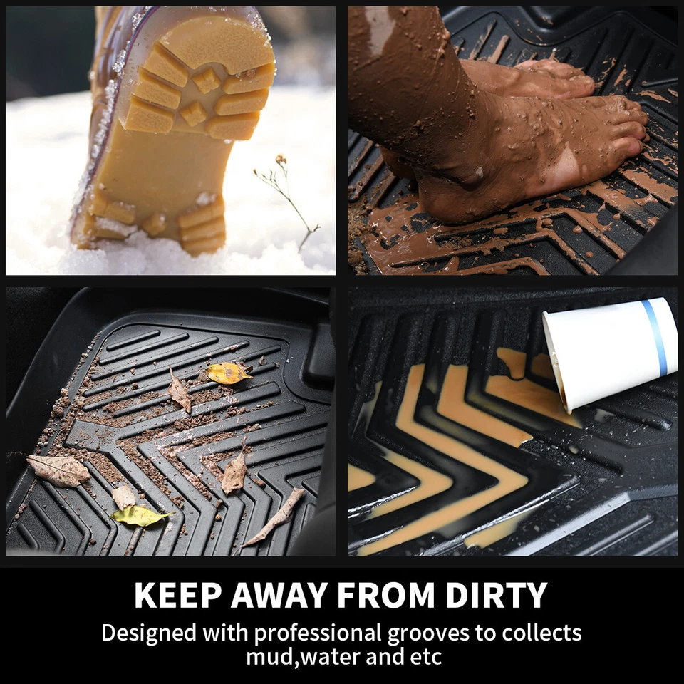 3D Floor Mats Liners for 2013-2020 Ford Fusion Lincoln MKZ All Weather Anti-Slip Foto 4 de 4