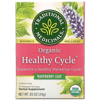 Traditional Medicinals Bio Healthy Cycle Himbeerblatt 16 verpackte Teebeutel