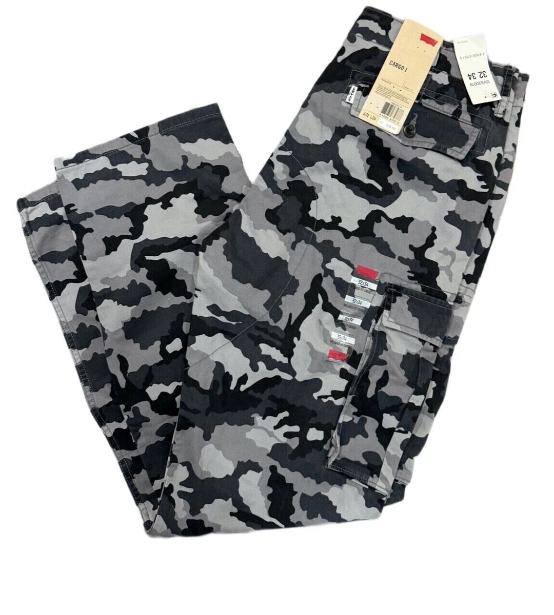 Pantalon Cargo Homme Baggy De Plein Air Grande Taille Gras Pantalons Vert 9399 D2