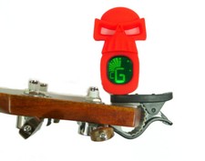 Skull Red color Clip On Digital Tuner for Chromatic Guitar Ukulele Bass Violin