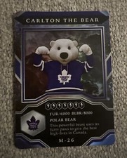 Carlton The Bear MASCOTS 2021-22 MVP NHL Upper Deck Hockey #M-26 Sports Card TML