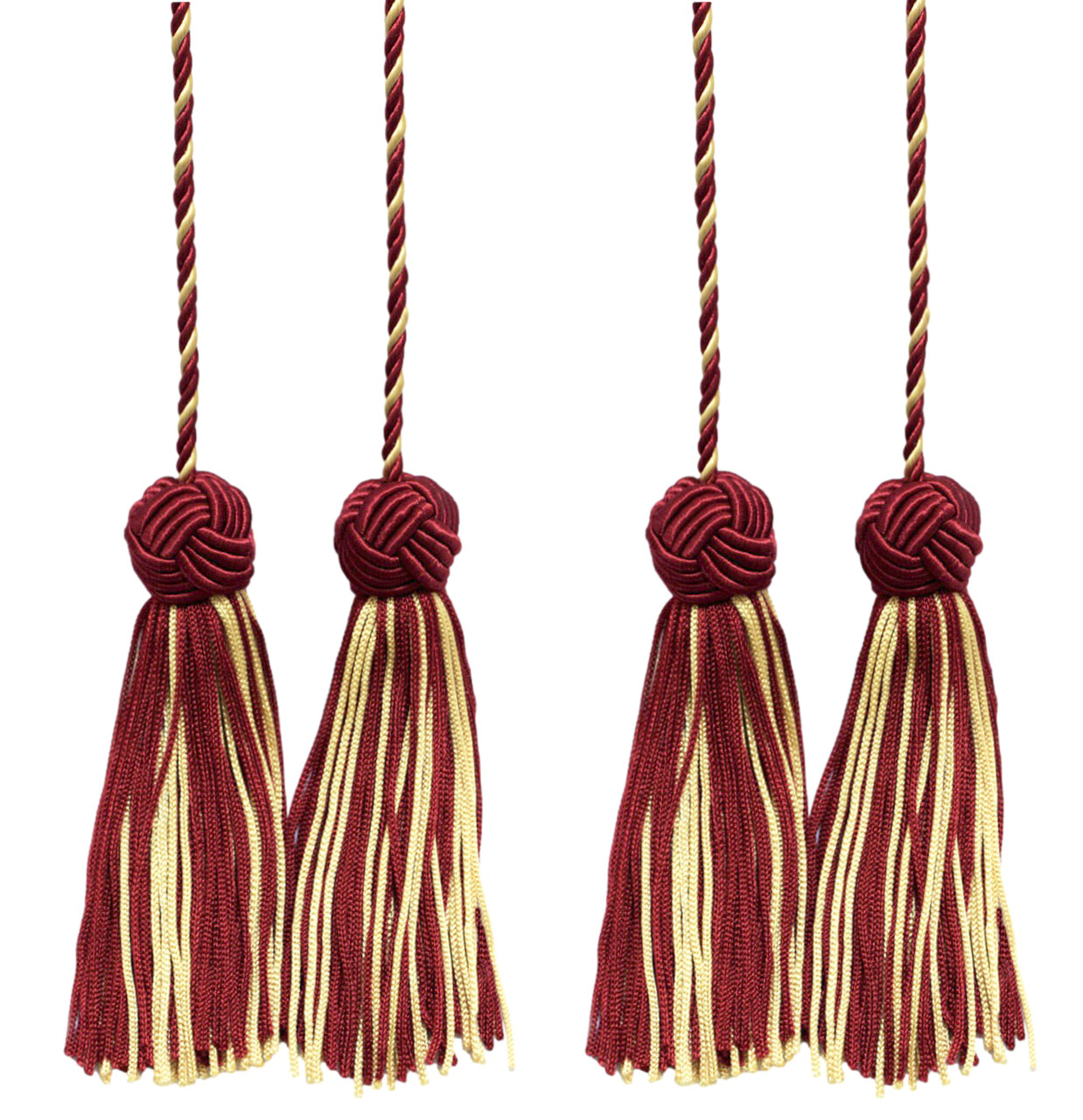 Curtain Tieback, Style# BHCT, Color# 572 - White Gold Red [Set of 2]