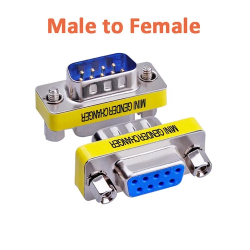 RS-232 DB9 9 Pin Male Female F-F/M-M Serial Cable Gender Changer Coupler Adapter - Picture 7 of 8