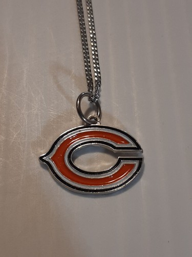 CHICAGO BEARS Charm / 20" STAINLESS STEEL 2MM CURB CHAIN WOMEN NECKLACE - Picture 6 of 6