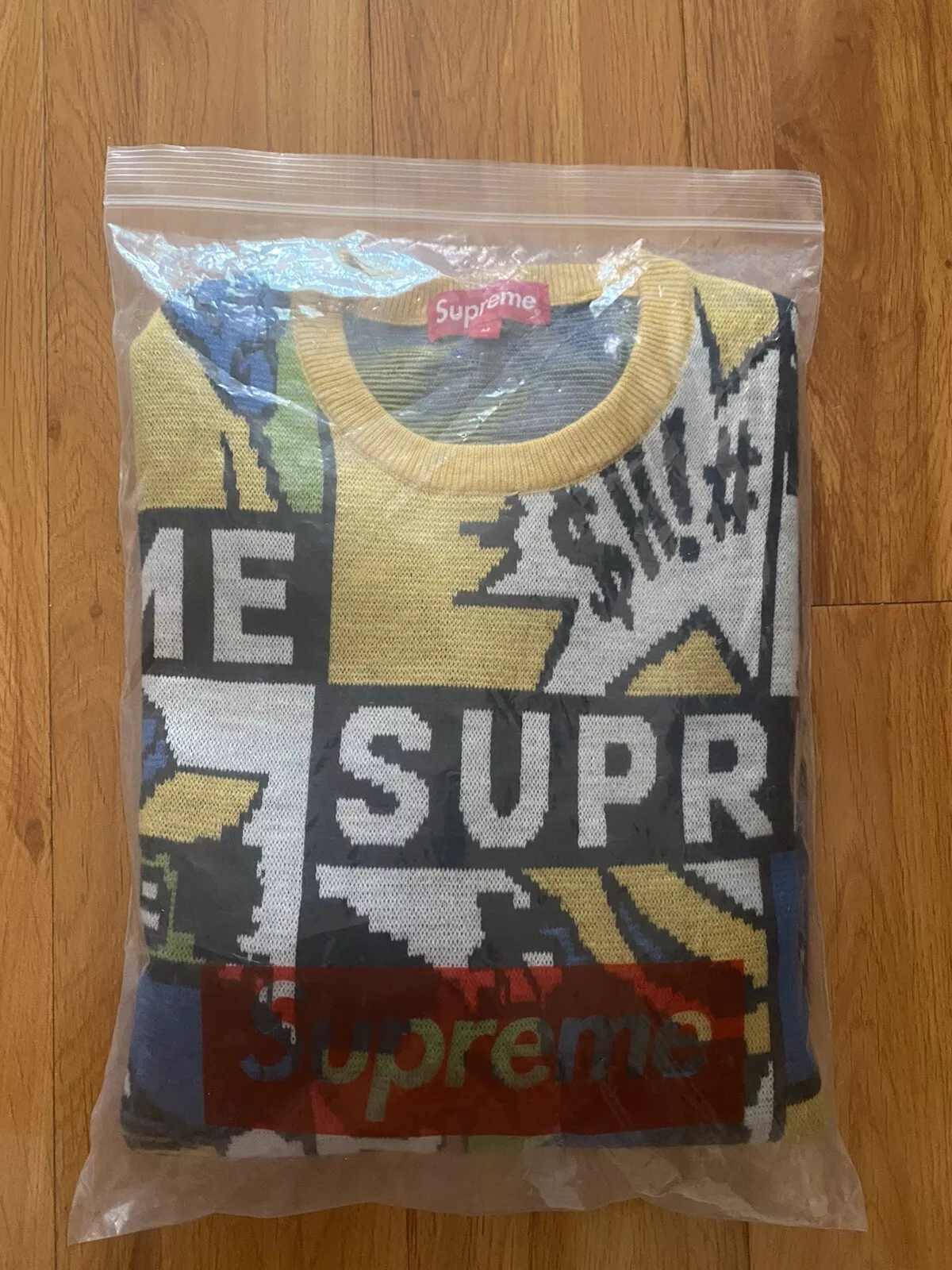 Pull de dessin animé multicolore homme SUPREME SS20 MOYEN NEUF AUTHENTIQUE NON OUVERT #M