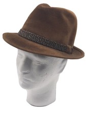 Courtney Genuine Velour Fedora Royaltan DuPont Harry Levinson Brown Mens Hat