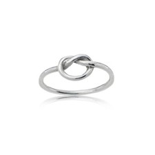 Sterling Silver High Polished Dainty Love Knot Ring, Size 8