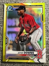 2021 Bowman Chrome JETER DOWNS Prospect Yellow Refractor SP /75