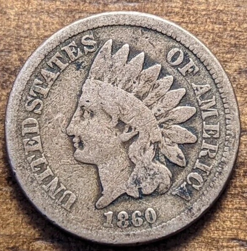 1860 Indian Head Cent Penny Rounded Bust Variety Good