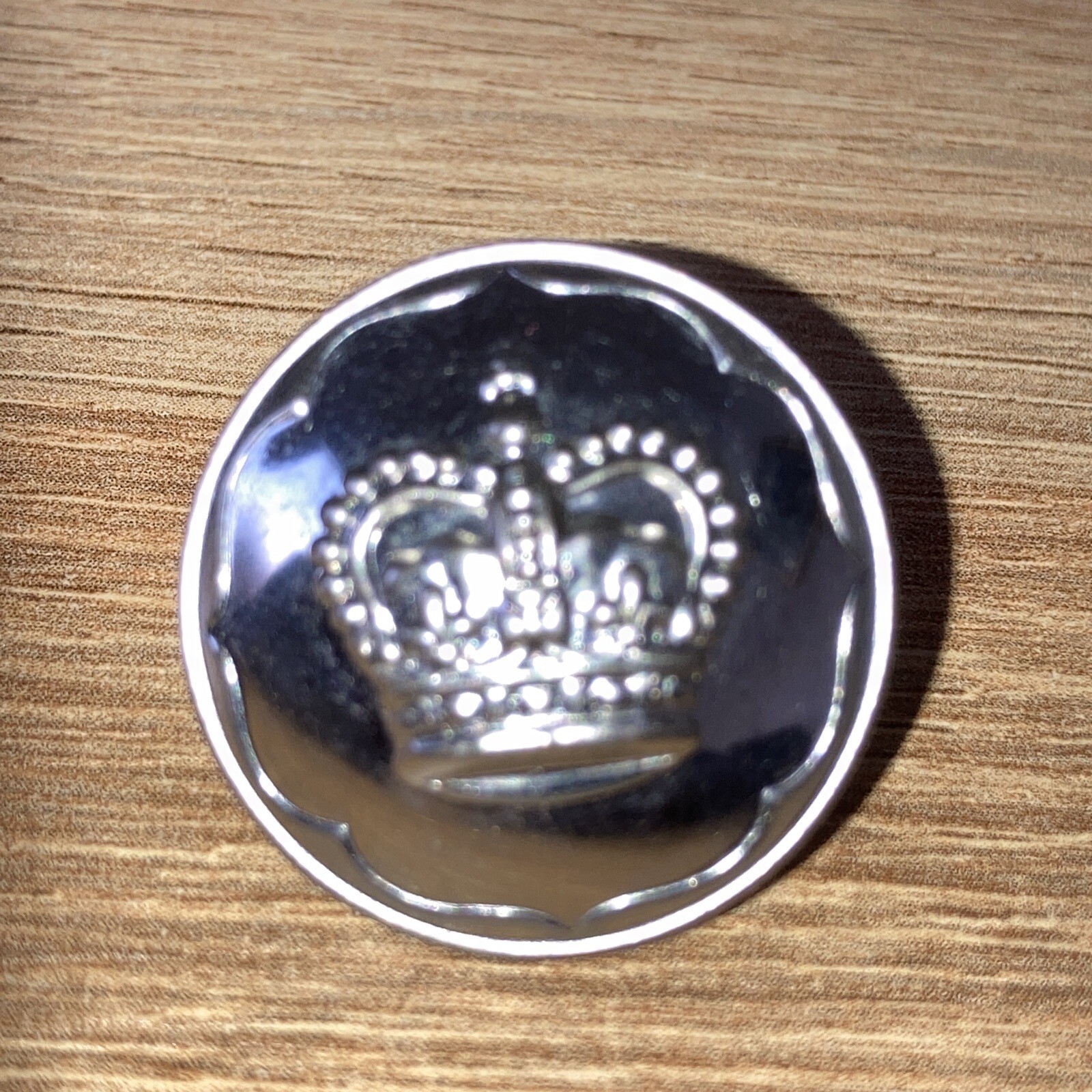 Pair Military & Security 25mm Crown Button Made By Grantham (0991)