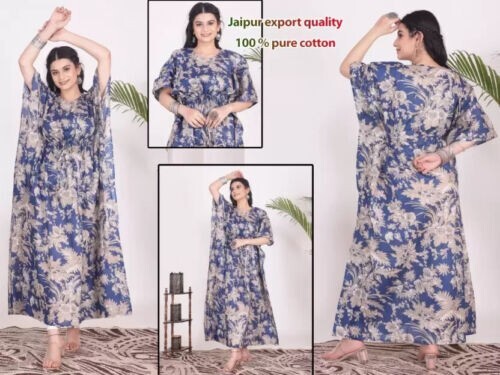 Poncho Batik Femme - Tunique Bohème Longue - Caftan été En Viscose - Taille Unique 38-44 - Fabriqué Main En Thaïlande