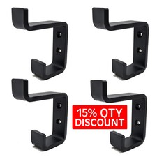  4 Double Coat Hook C Black Steel Iron Modern Farmhouse Rustic Industrial