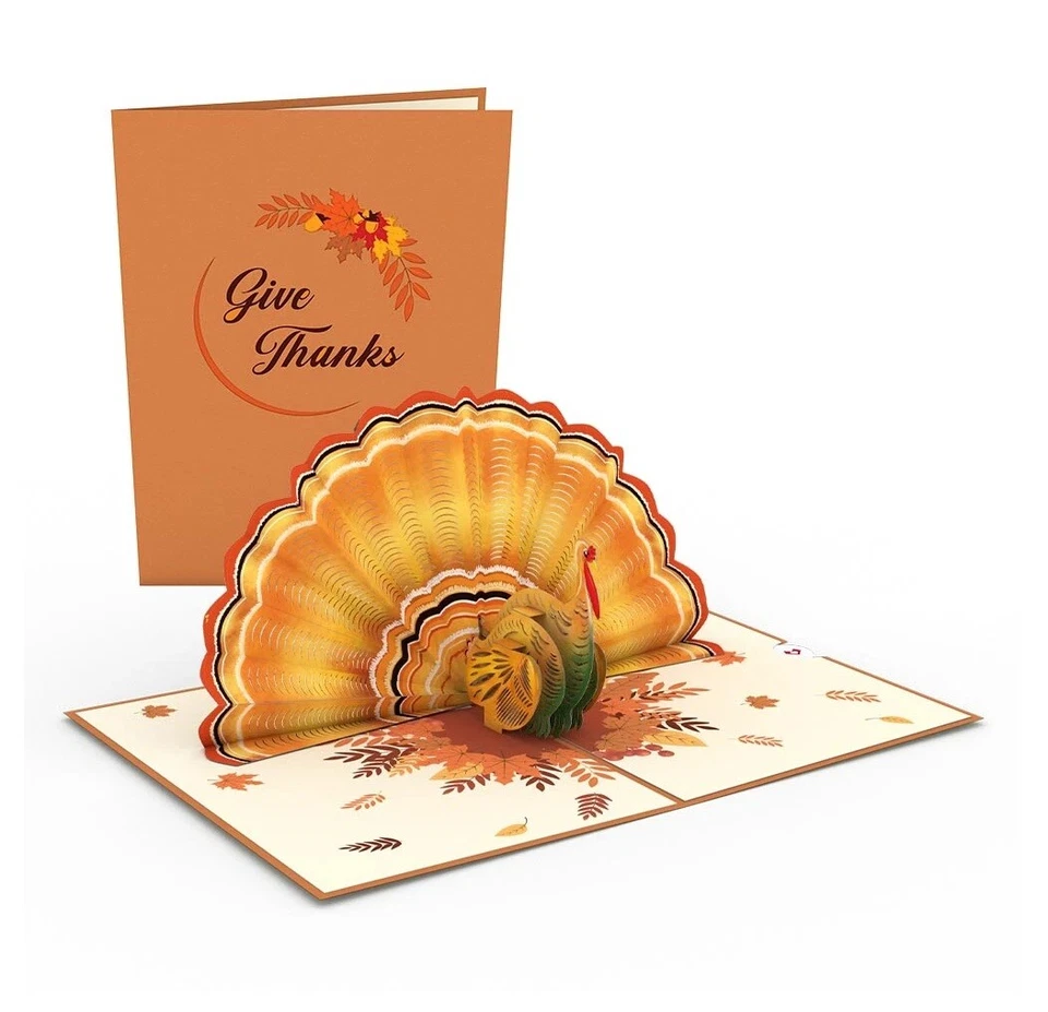 Cartão de Ação de Graças Lovepop Give Thanks Turkey Pop Up 3D - Imagem 2 de 4