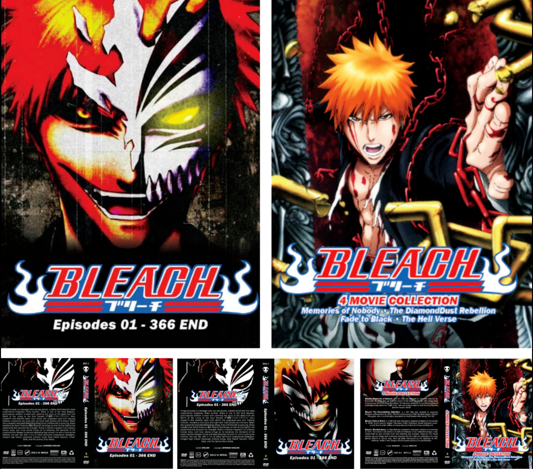 DVD Bleach Episode 1 - 366 + Movie Complete Series English Dubbed