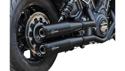 S&S Grand National Black Slip-On Mufflers 49 State 4 Harley 19-23