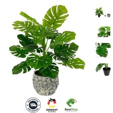 Künstliche Pflanze mit Übertopf Monstera Deko Kunst-Pflanze 46x35x35 cm