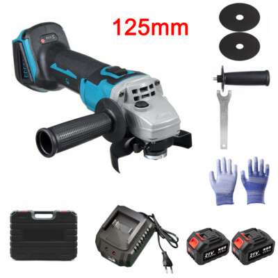21V 125MM Akku Winkelschleifer ,Trennschleifer Schleifmaschine Flex Mit 2 Akkus
