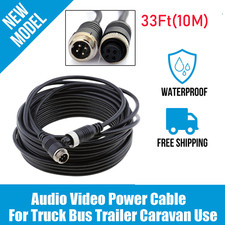 10M 33ft 4Pin Aviation Extension Cable For Rear View Backup Camera Truck Trailer